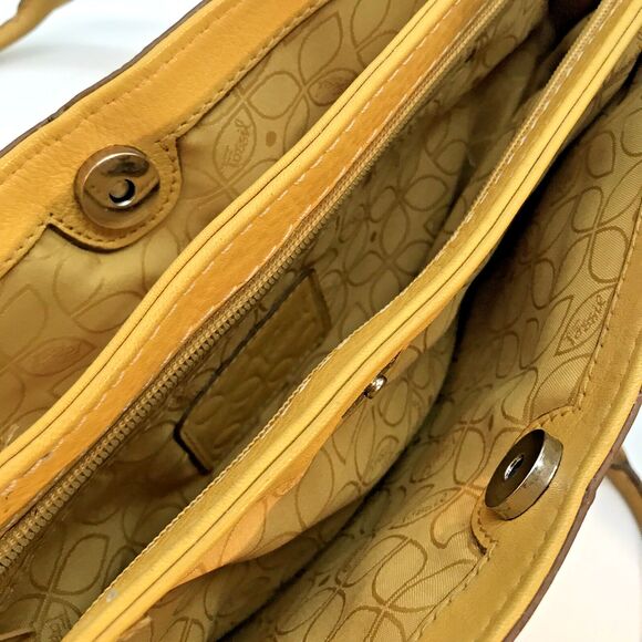 Vintage Fossil Mustard Pebbled Leather Shoulder Bag with Key ZB9961 Authentic - Picture 11 of 11